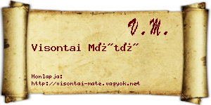 Visontai Máté névjegykártya